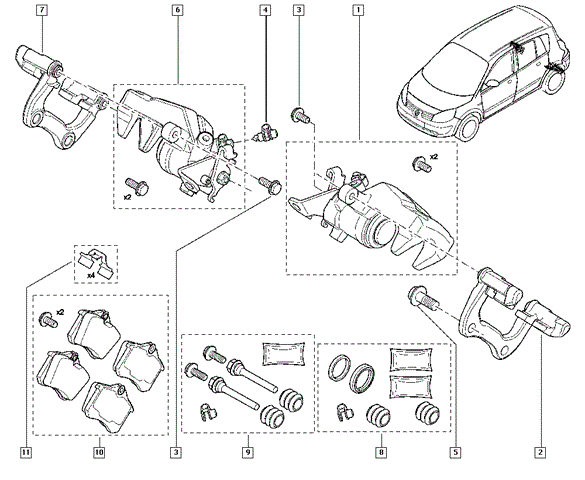 440602466R RENAULT Задние тормозные колодки купить в Каменское