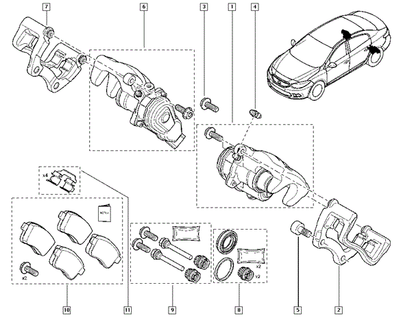 Колодки тормозные дисковые комплект Renault Megane IV