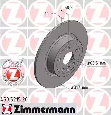 Тормозной диск 450521520 ZIMMERMANN