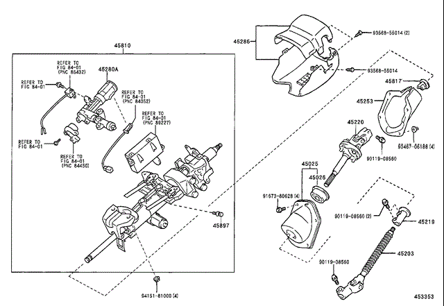 Нижний вал рулевой колонки 4520360120 TOYOTA