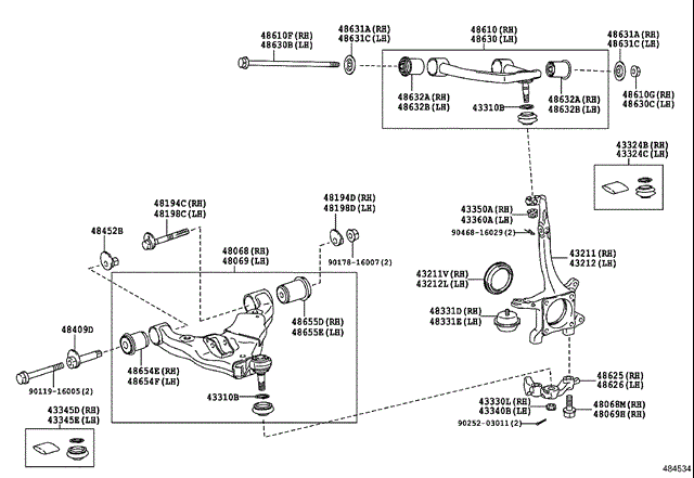 Передний нижний рычаг 4806860051 TOYOTA