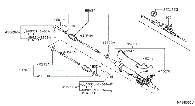 Наконечник рулевой тяги, внешний 48520EA01J NISSAN