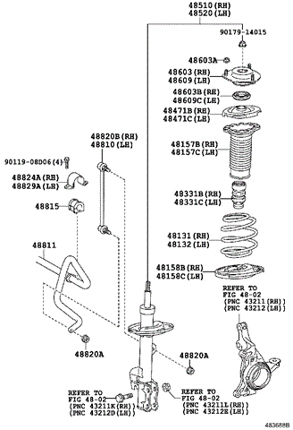 Опора передней стойки 4860933250 TOYOTA