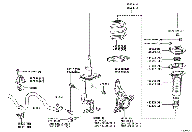 Опора передней стойки 4860948060 TOYOTA
