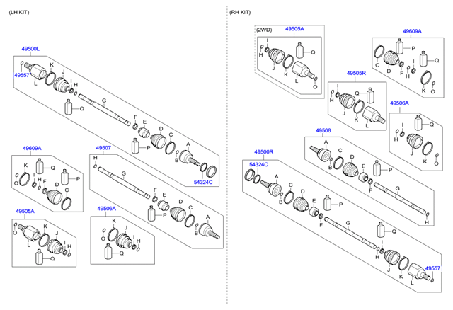 ШРУС внутренний передний левый 495922Y200 HYUNDAI