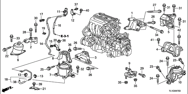 Правая опора двигателя 50820TA0A01 HONDA