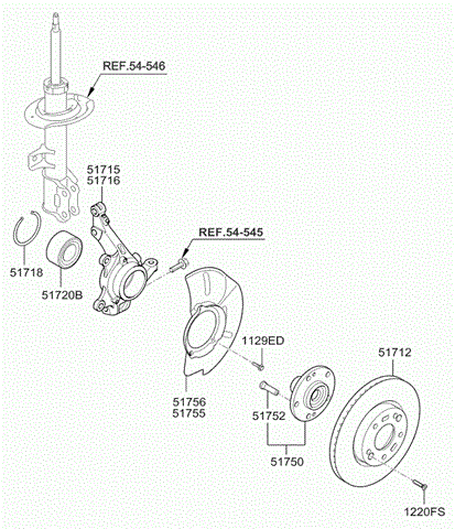 5172038110 HYUNDAI Подшипник ступицы передней купить в Николаев