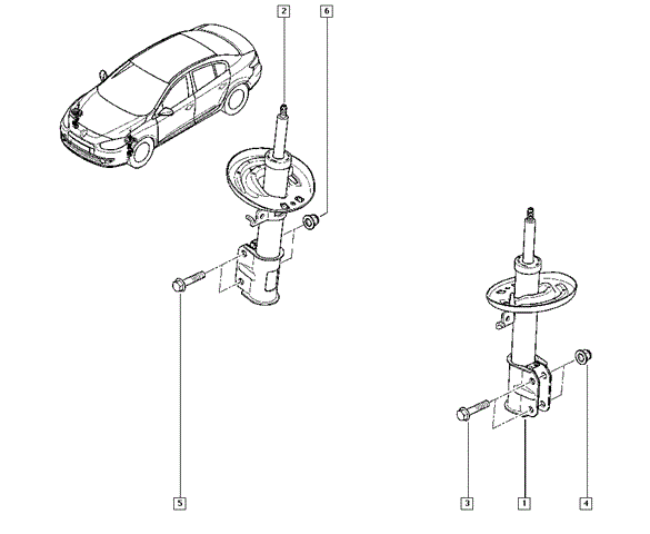 Renault  амортизатор газ.original передн.fluence 10- 543023532R