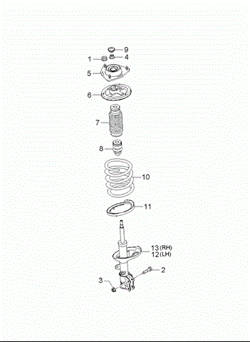 Стойка передняя левая 546512F200 HYUNDAI