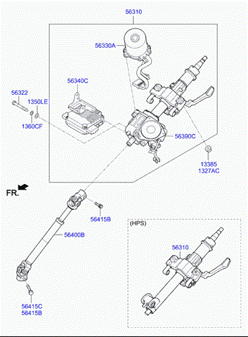 Вал рулевой колонки, нижний 564002W000 HYUNDAI