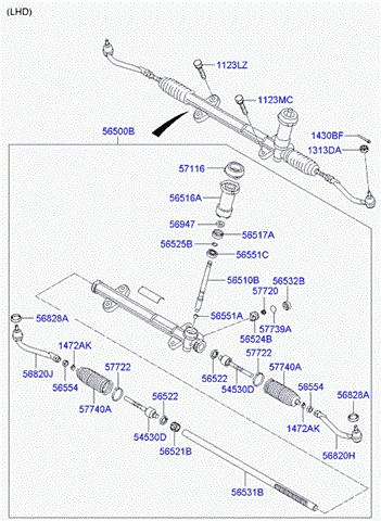 565002L301 Hyundai/Kia рулевая рейка