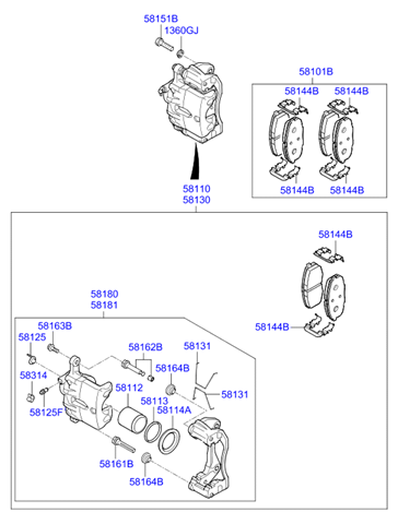 Передние тормозные колодки 58101F2A00 HYUNDAI