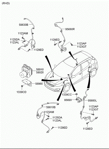 59810A6300 HYUNDAI Датчик АБС (ABS) передний левый купить в Сумы