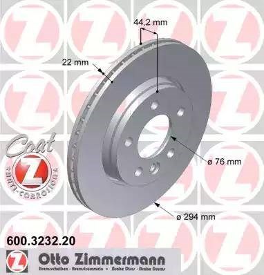 Задний тормозной диск 600323220 ZIMMERMANN