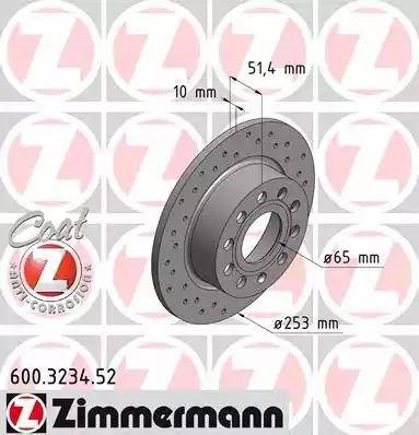 Тормозной диск 600323452 ZIMMERMANN