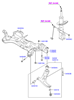 Балка передней подвески (подрамник), передняя 624001R000 HYUNDAI