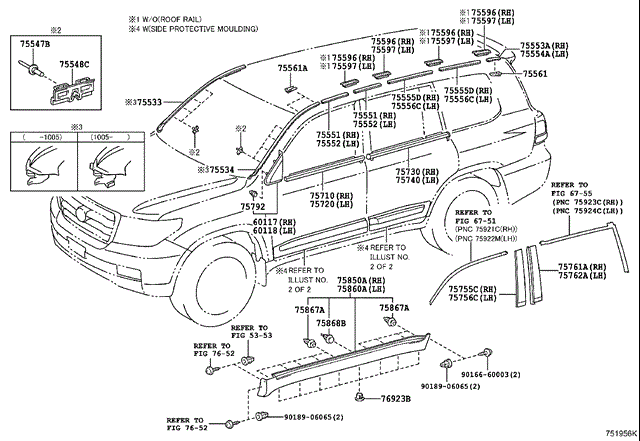 7572060080 TOYOTA Молдинг опускного стекла двери передней левой купить в Украина