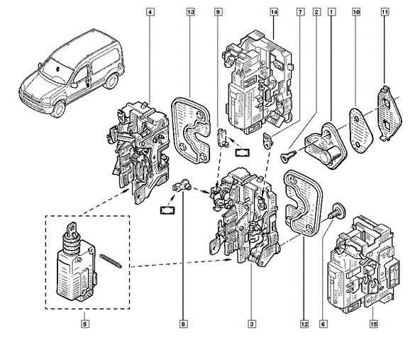 Замок передней левой двери 7701046799 RENAULT