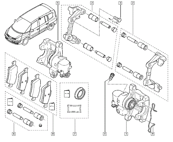 Ремкомплект тормозной системы 7701206601 Renault (RVI)