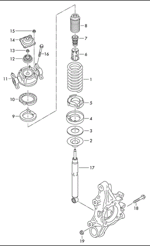 Задний амортизатор 7P6513029BA VAG