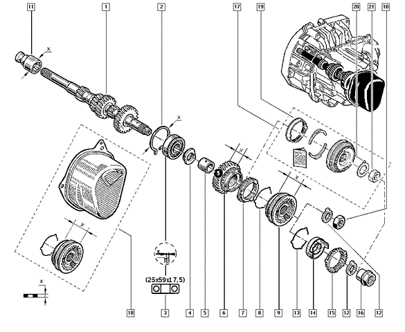 Направляющая первичного вала КПП 8200039656 Renault (RVI)