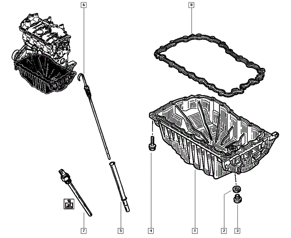 Прокладка масляного поддона картера 8200282199 Renault (RVI)