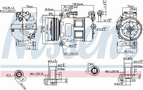 Насос кондиционера 890062 NISSENS