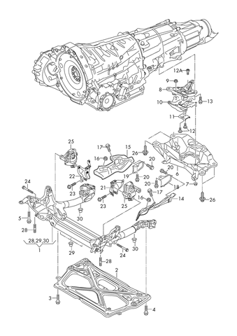 Подушка коробки 8K0399151DB VAG