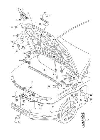 8T0823480 VAG Стояк-крюк замка капота купить в Запорожье