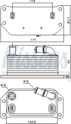 Радиатор масляный 91188 NISSENS