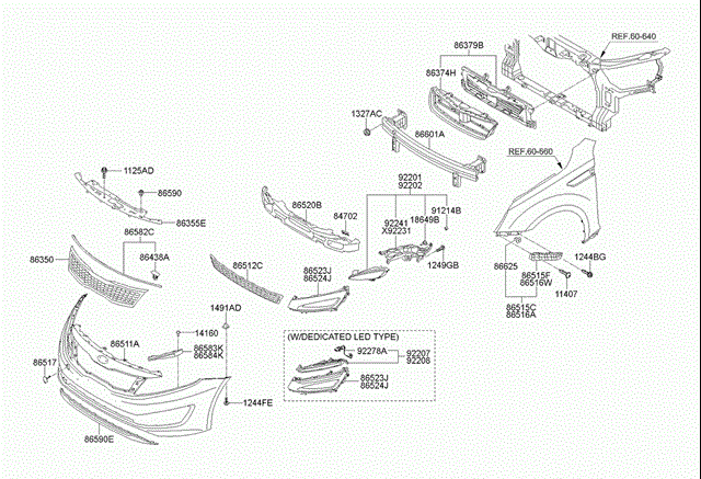 HYUNDAI 922022T010 Фара противотуманная правая в наличии Винница