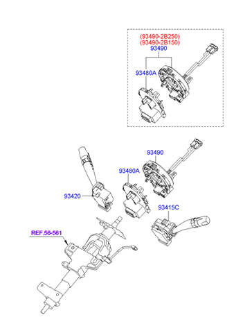 934902B200 HYUNDAI Кольцо контактное, шлейф руля купить в Харьков