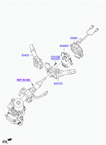 Кольцо контактное, шлейф руля 934902W310 HYUNDAI