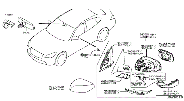 963744GA0H NISSAN Накладка (крышка) зеркала заднего вида левая купить в Полтава