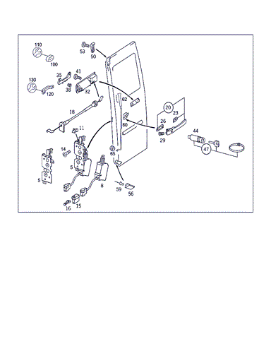 Замок и ручка двери задка Mercedes Sprinter I 3-t