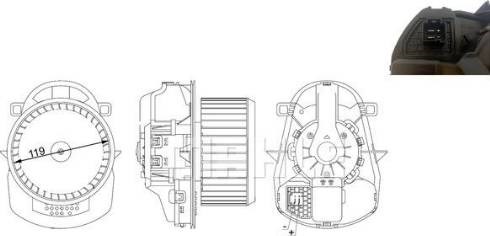 Отопителя салона AB258000S MAHLE