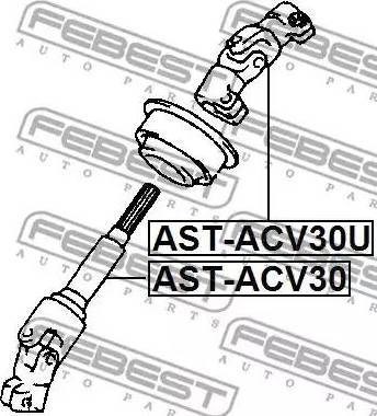 Рульовий вал (карданний) AST-ACV30