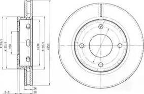 Диск тормозной передний BG3987 DELPHI
