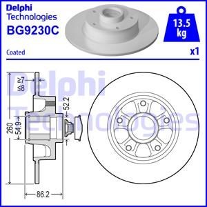 Диск тормозной задний BG9230RSC DELPHI