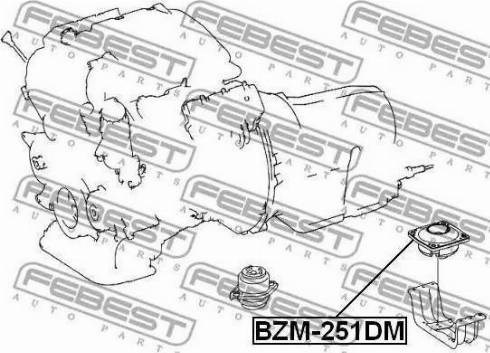 Подушка коробки передач BZM251DM FEBEST