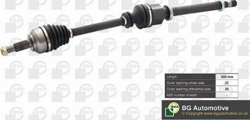 Полуось передняя, правая DS7354R BGA