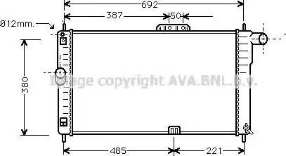Радиатор охлаждения двигателя DWA2004 AVA