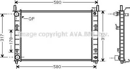 Ava ford радіатор охолодження fiesta v, fusion 1.25/1.6 01-, mazda 2 FDA2324