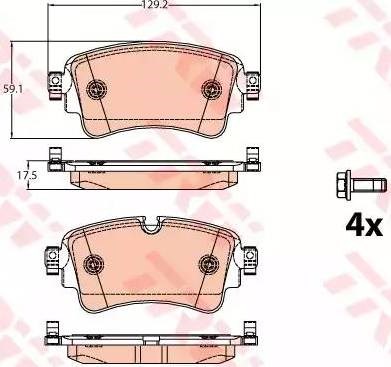 Задние колодки GDB2132 TRW
