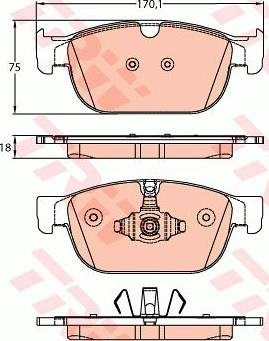 Колодки тормозные передние дисковые GDB2153 TRW