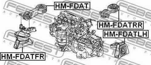 Подушка двигуна передня (гідравлічна) HM-FDATFR