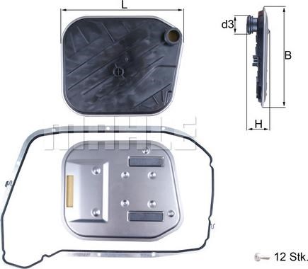 Масляный фильтр АКПП HX189KIT MAHLE