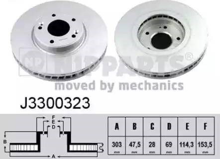 Диск тормозной передний J3300323 NIPPARTS