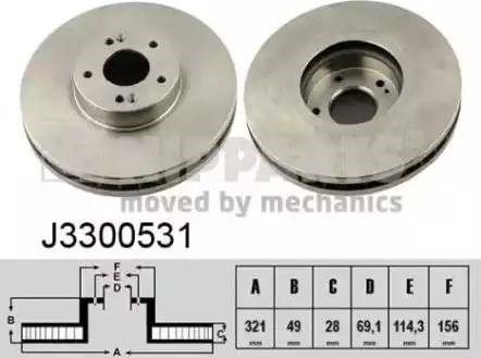 Диск тормозной передний J3300531 NIPPARTS