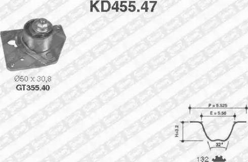 Комплект грм KD455.47